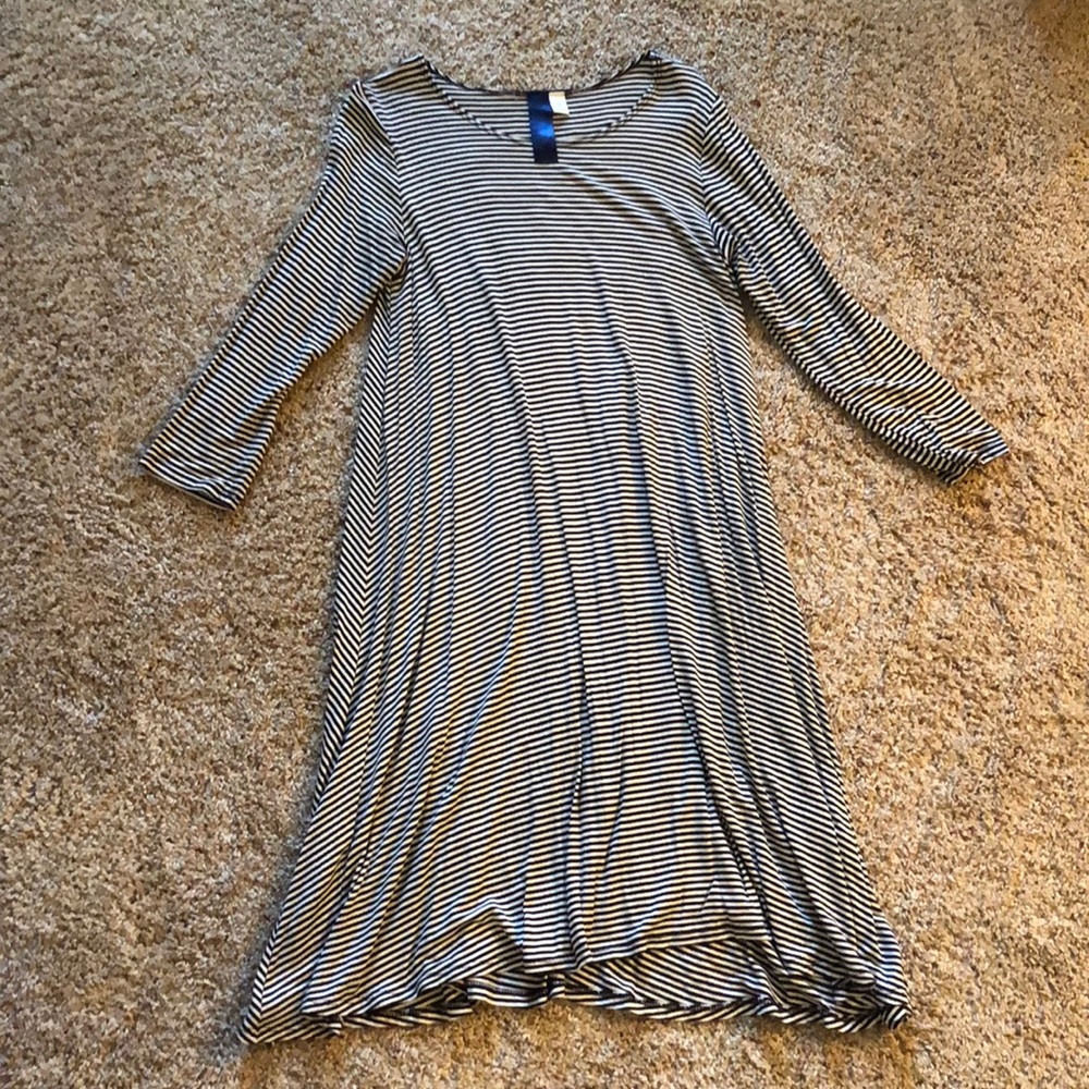 Black and white striped dress